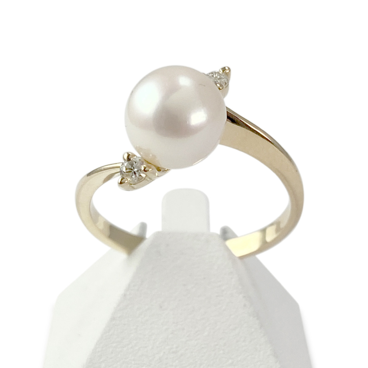 Bague d'occasion or 750 jaune diamants perle de culture