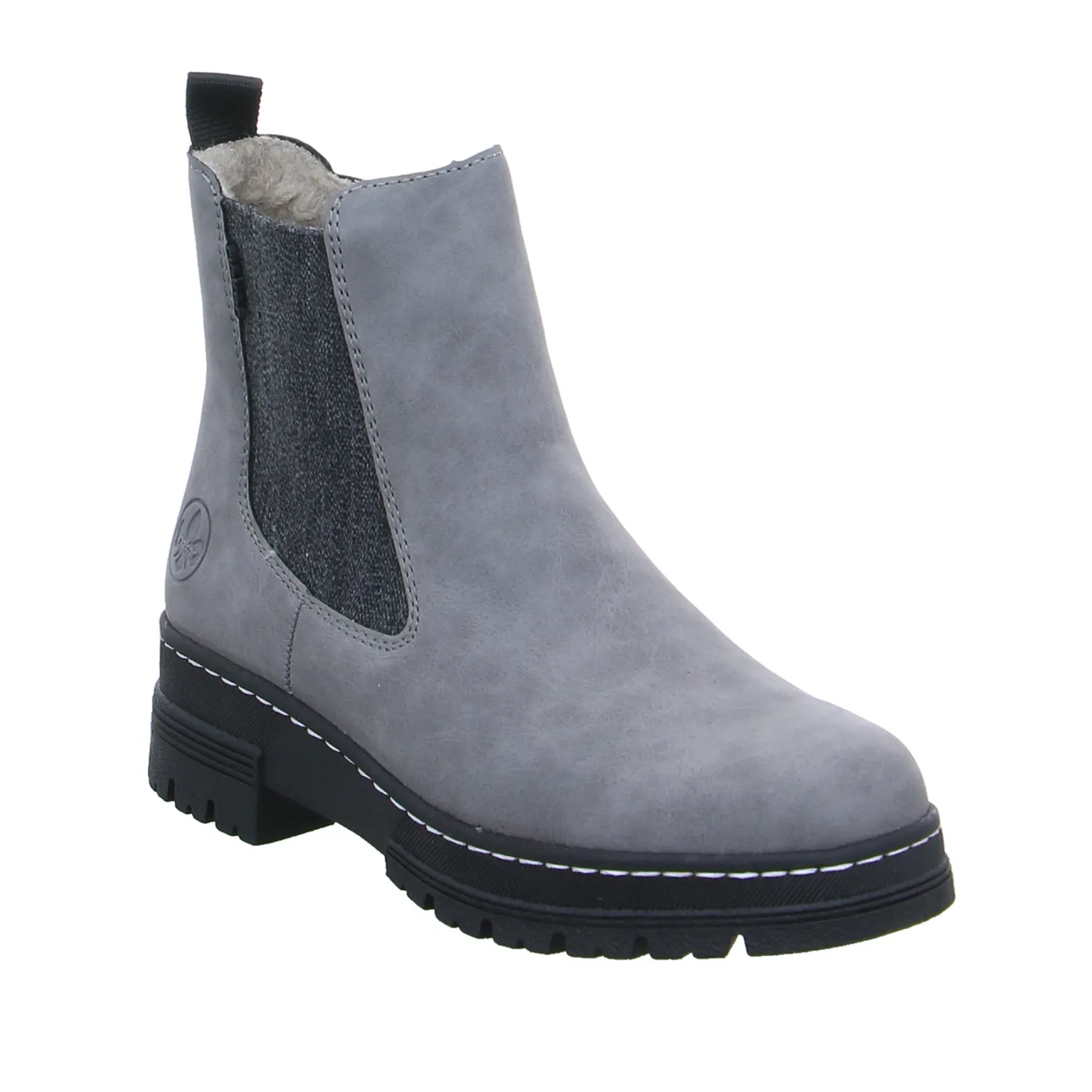 RIEKER Boot Grau Lederimitat