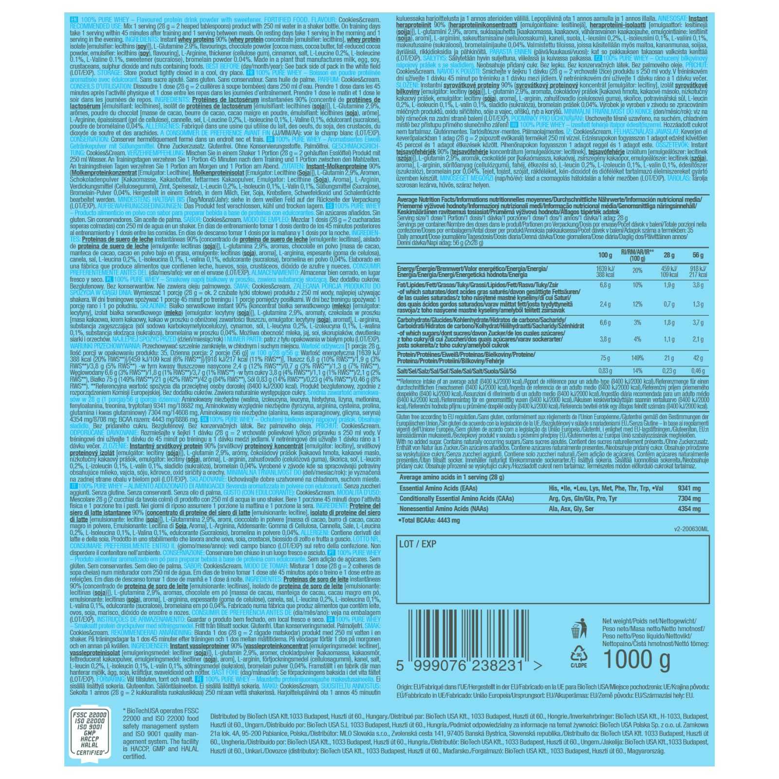 Biotech USA 100% Whey Pure 454 g