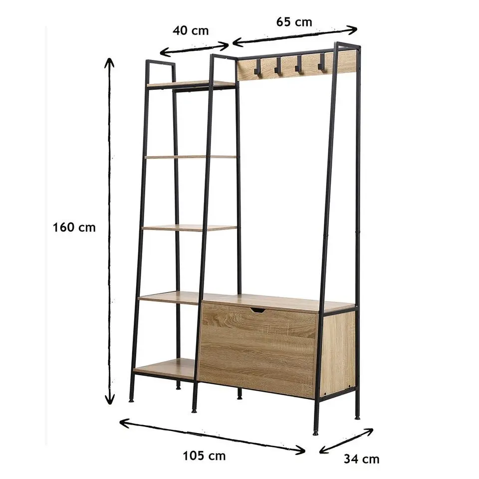 CALICOSY - Kledingkast LEXIE - Hout - 160x105x35 cm