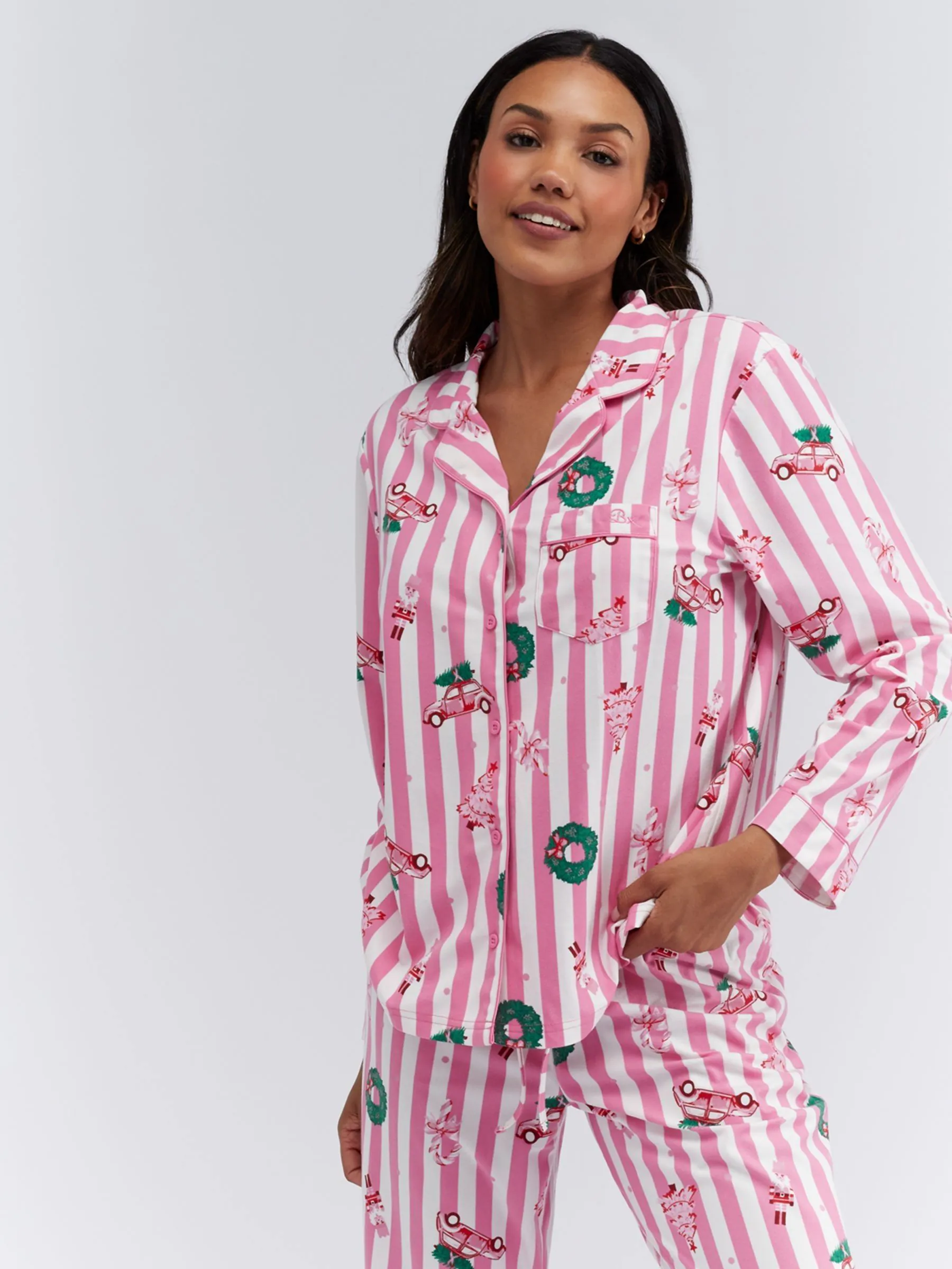 Roze/Witte Kerstprint - Boux Avenue Pyjamas In a Bag