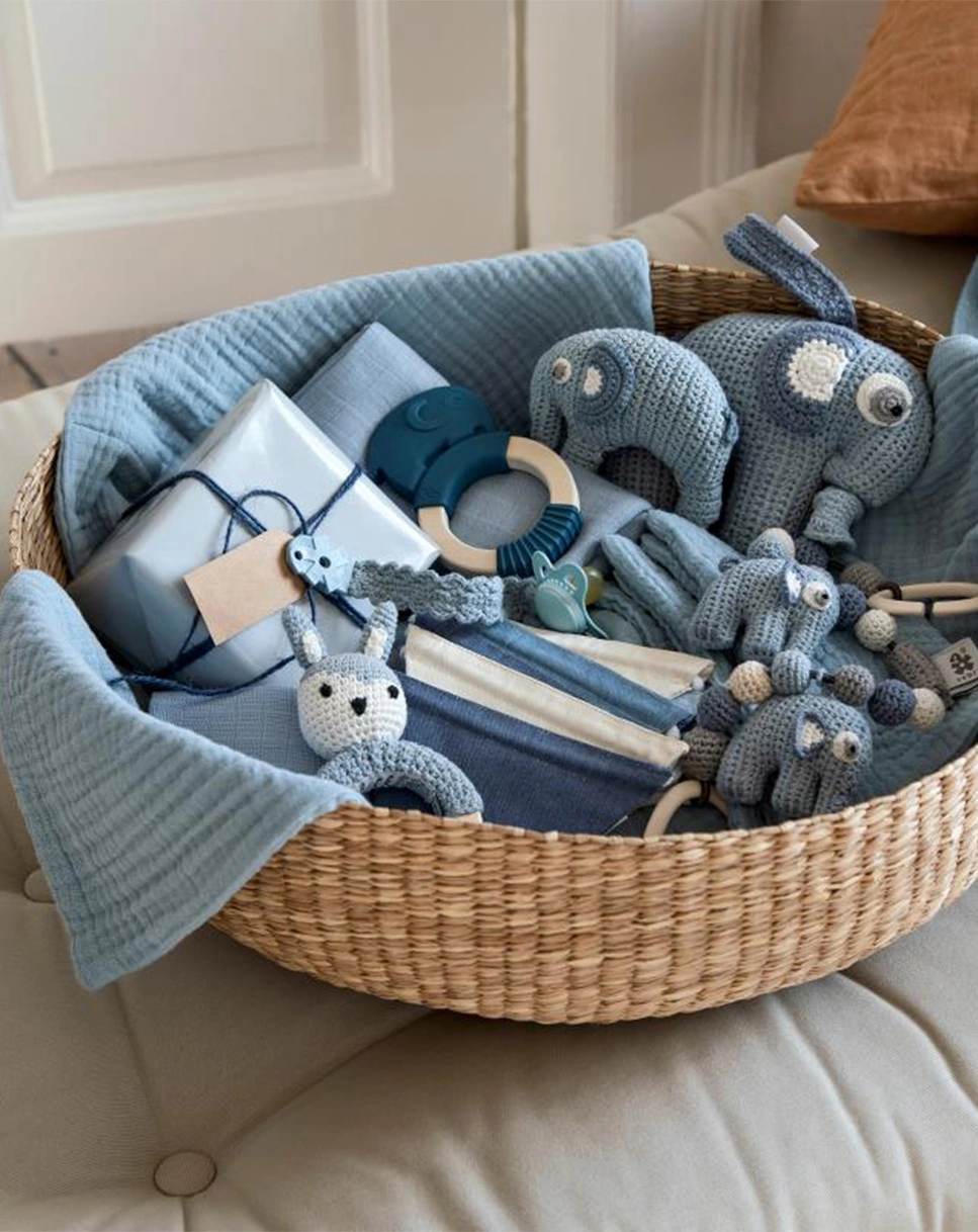 Silikon-Beißring ELEFANT in nordic blue