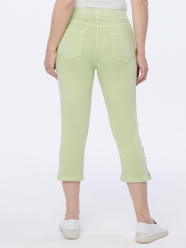 Sweat Jeans mit toniger Stickerei