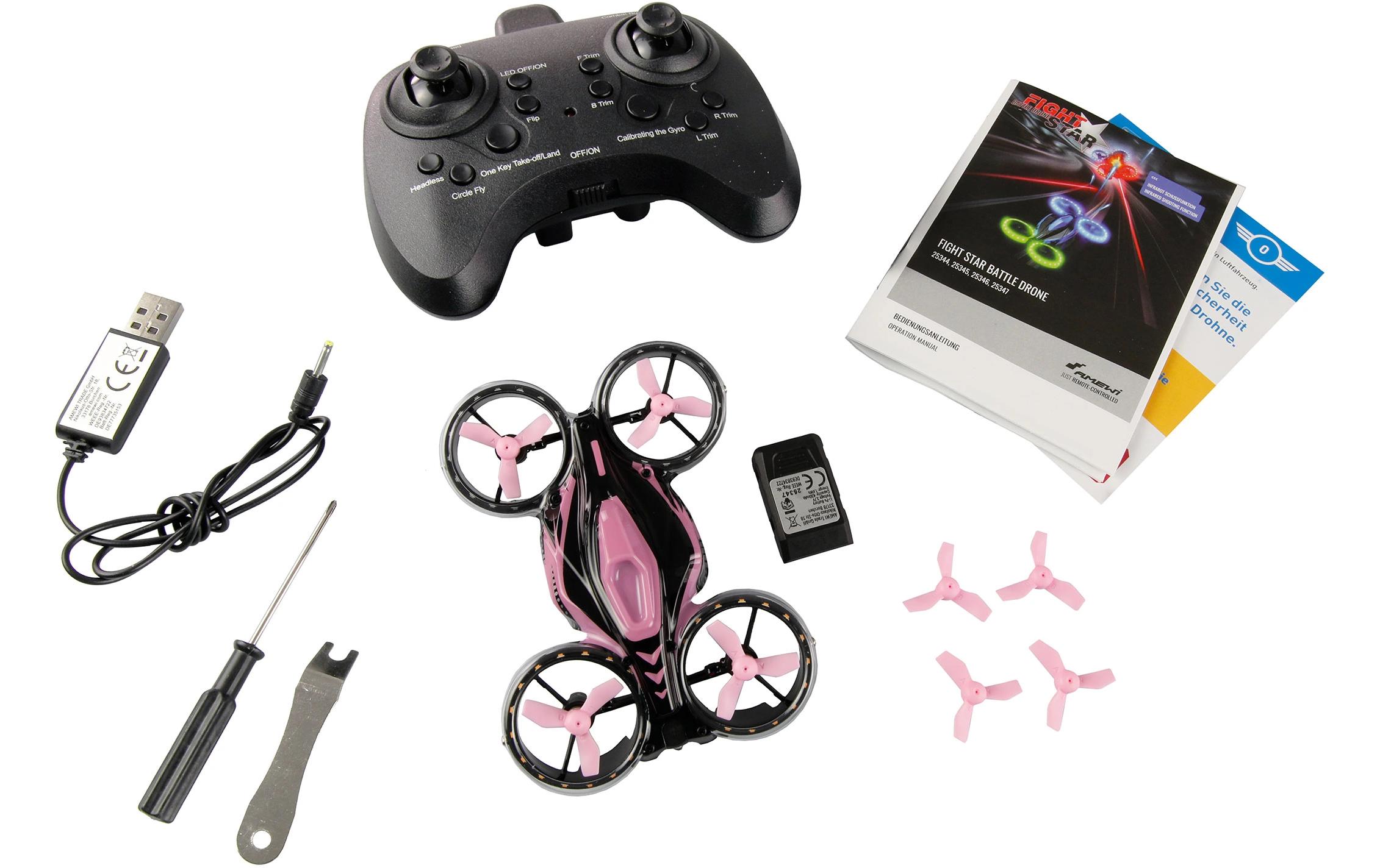 FightStar Battle Drone Pink, RTF2-in-1-Drohne mit IR-Kampffunktion