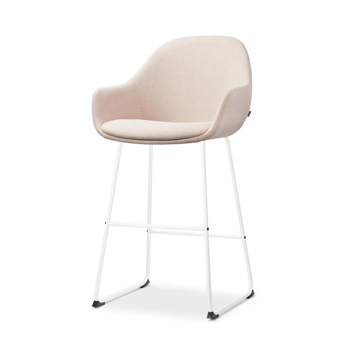 Nino-Mae barkruk beige - wit onderstel - 65 cm