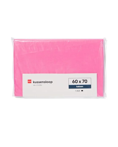 taie d'oreiller coton doux 60 x 70 rose vif