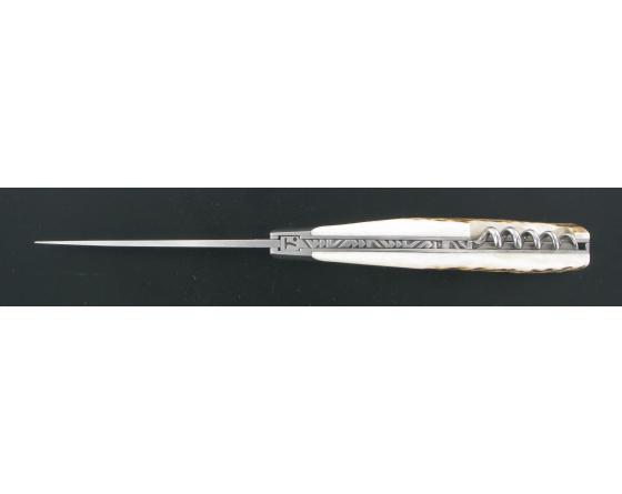 Grand Cru Carbone BOIS DE CERF Couteau de Poche Le Thiers par Chambriard