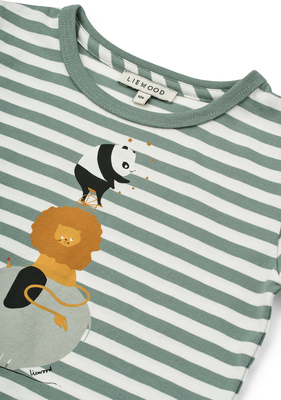 LIEWOOD Apia Placement T-skjorte, Circus/Stripe peppermint/Creme de la creme