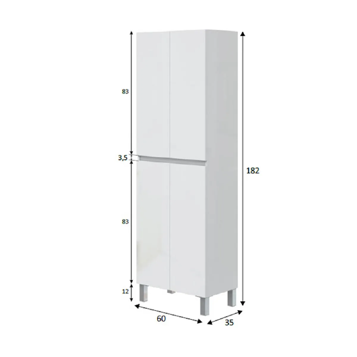 Pegane Colonne de Bain - Blanc