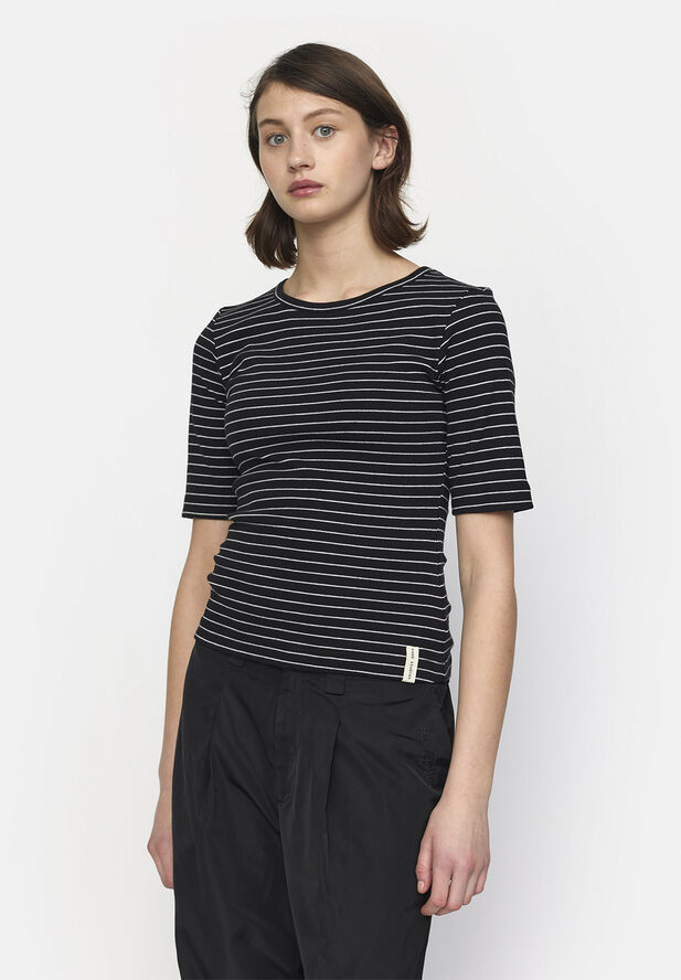 esmé studios ESBlossom Stripe 2/4 T-shirt GOTS Black