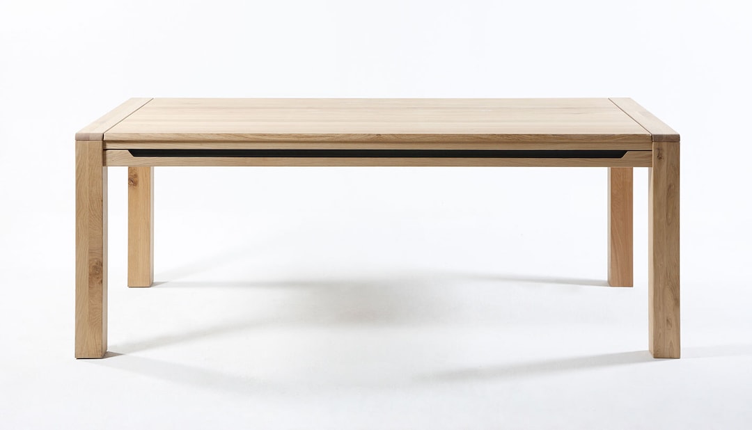 Esstisch 180-280 x 90 cm Wildeiche Bianco massiv
