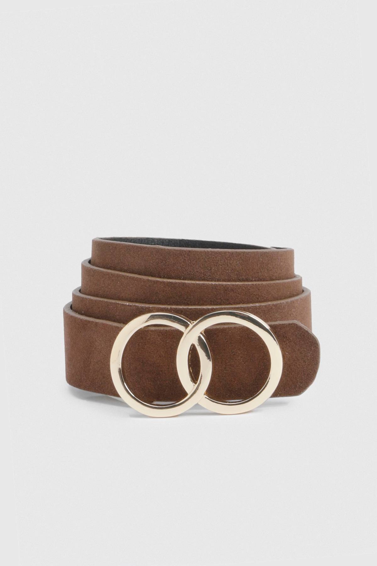boohoo Ceinture Boyfriend en Synthétique avec Double Anneau Doré