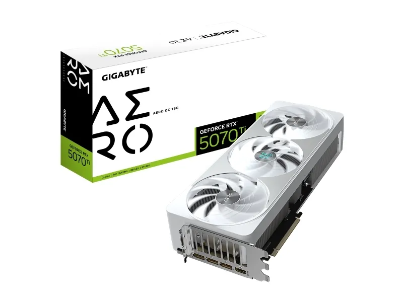 Gigabyte GeForce RTX 5070 Ti AERO OC 16G - Grafikkort - GeForce RTX 5070 Ti - 16 GB GDDR7 - PCI Express 5.0 - 3 x DisplayPort, HDMI