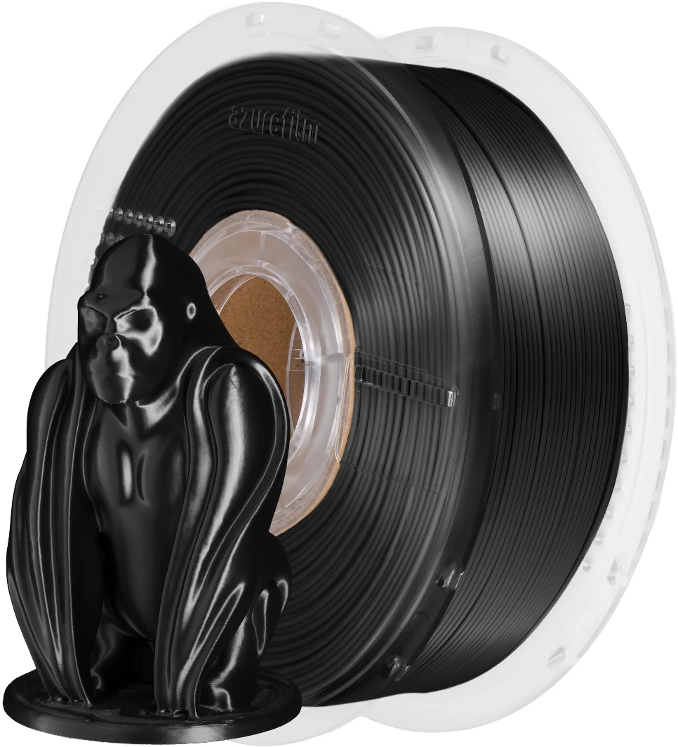 AzureFilm  PLA Silk Black, 1,75 mm / 1000 g    PLA-Material mit seidigem Finish