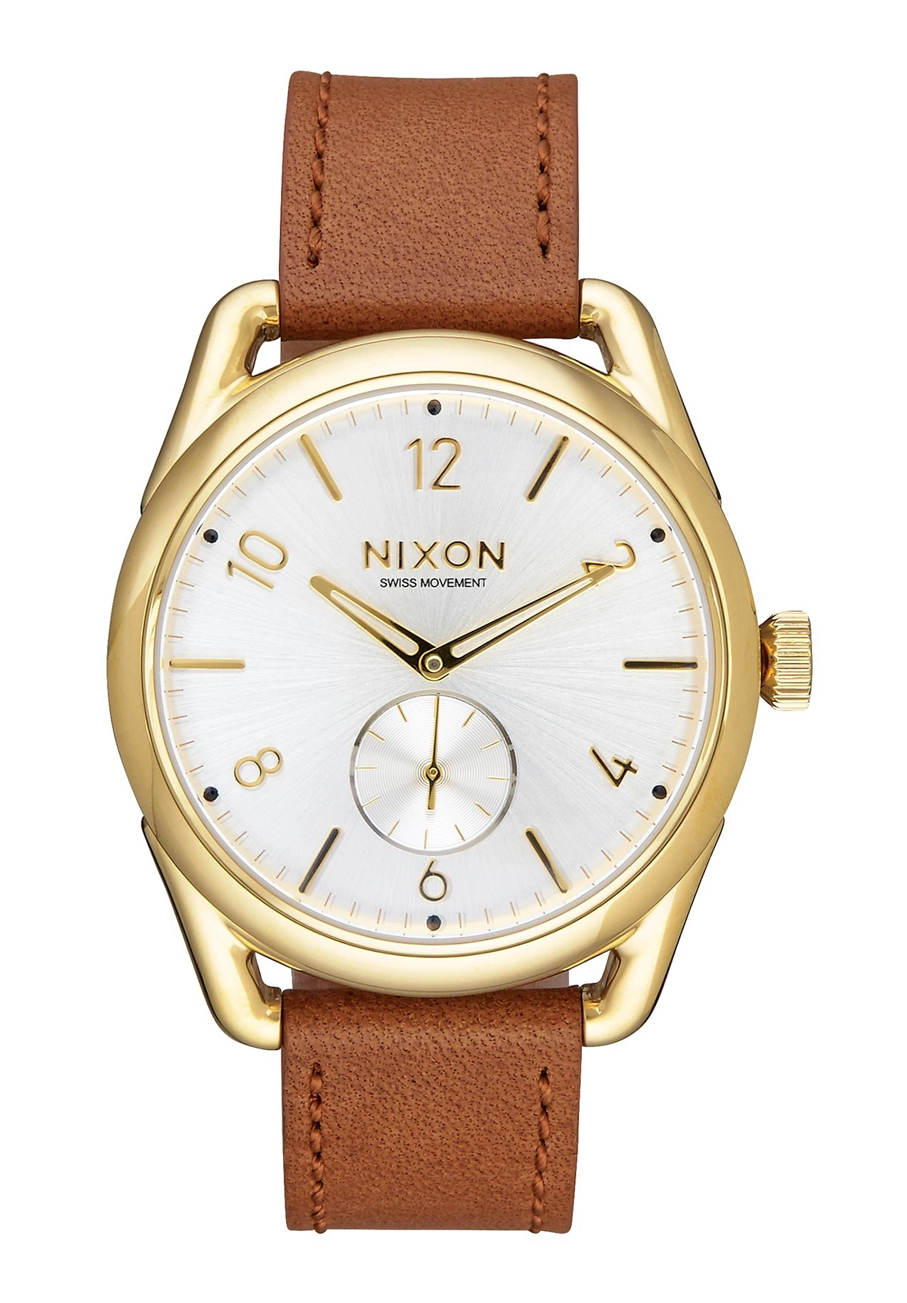 Nixon The C39 Leather Gold Saddle White A4592227