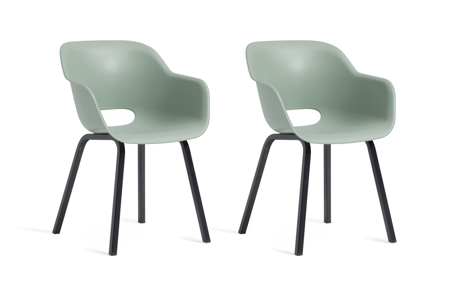 Keter Noa Tuinstoel - 2 stuks - 55x56,5x80cm - Metalen frame - Vintage Groen - Gerecycled plastic