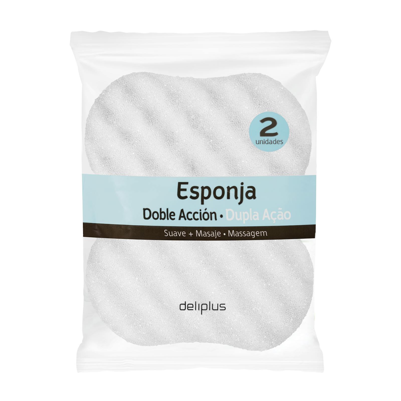 Éponge de bain double action à massage doux Deliplus