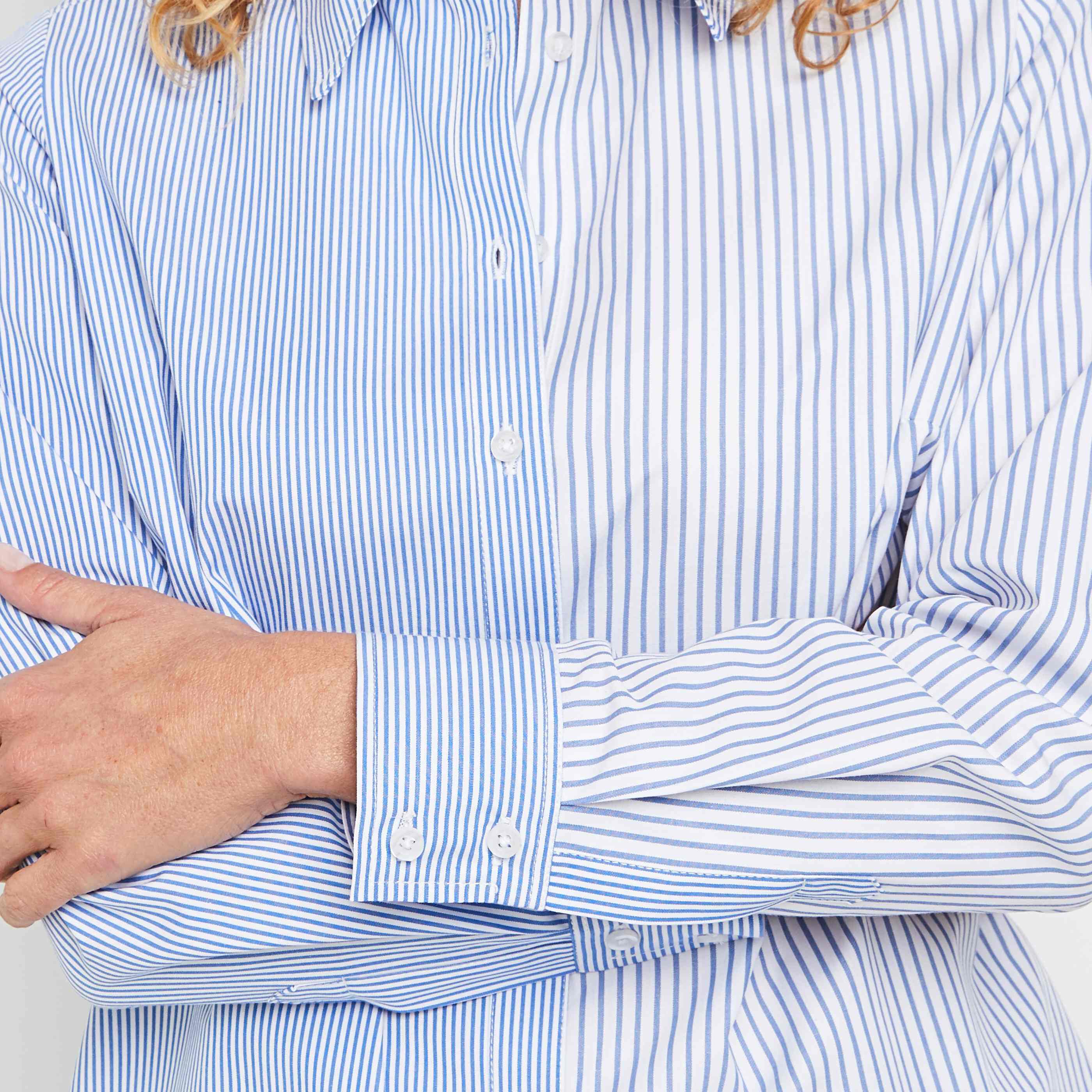 Chemise oversize rayée femme - BLEU