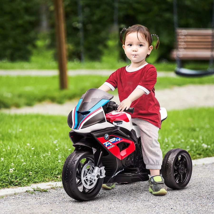 HOMCOM Kinder Elektromotorrad mit 3 Musikmodi rot