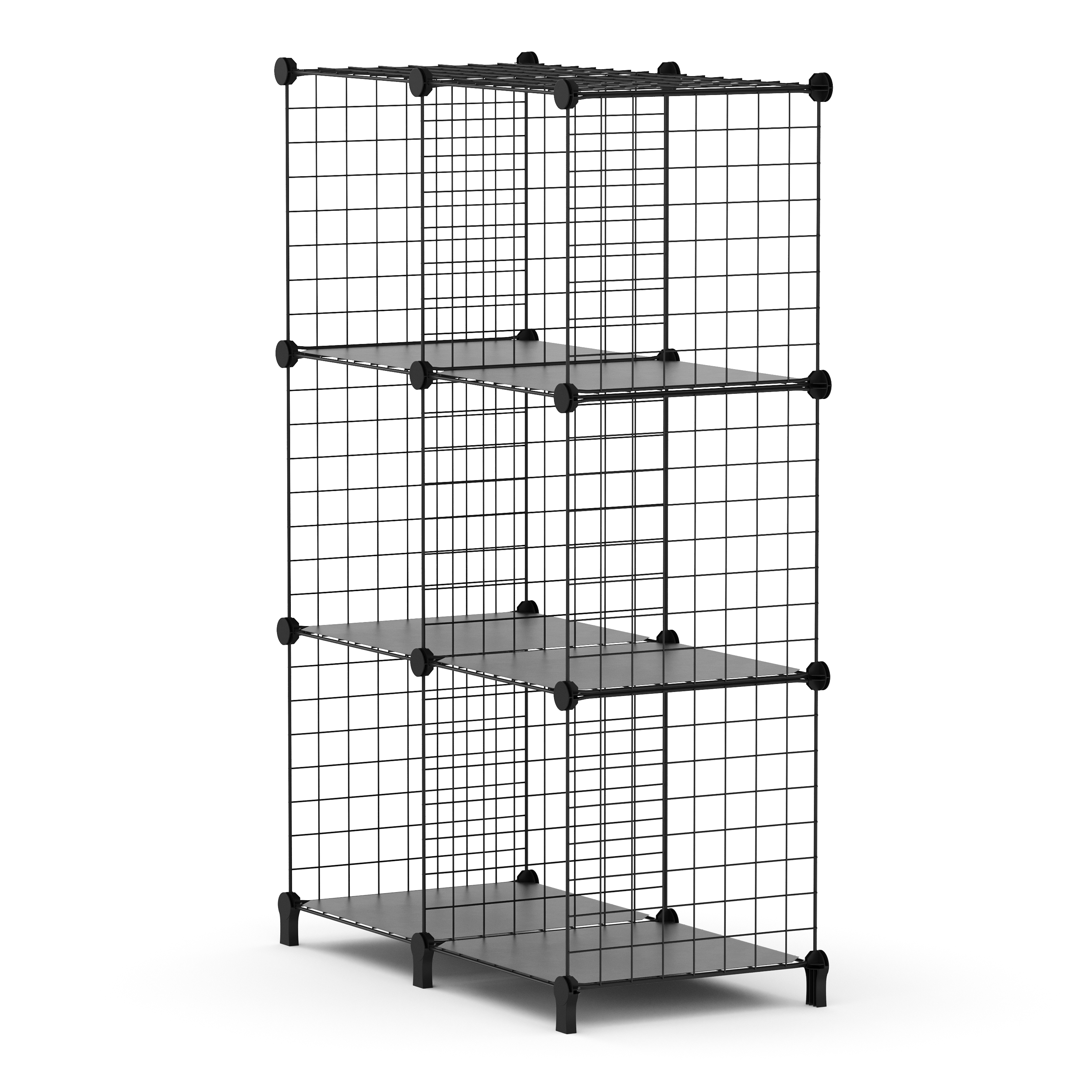 Regal Metall 6 Fächer 74 x 38 x 113 cm schwarz