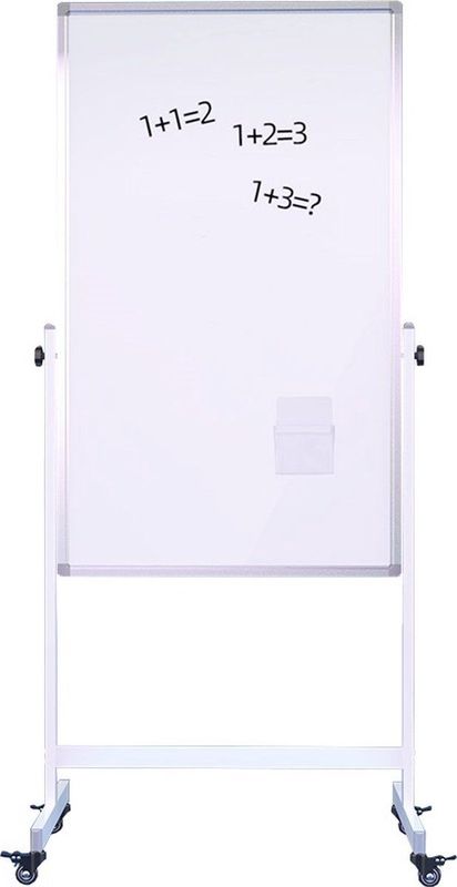 IVOL Whiteboard Verrijdbaar Dubbelzijdig In hoogte verstelbaar Wit frame