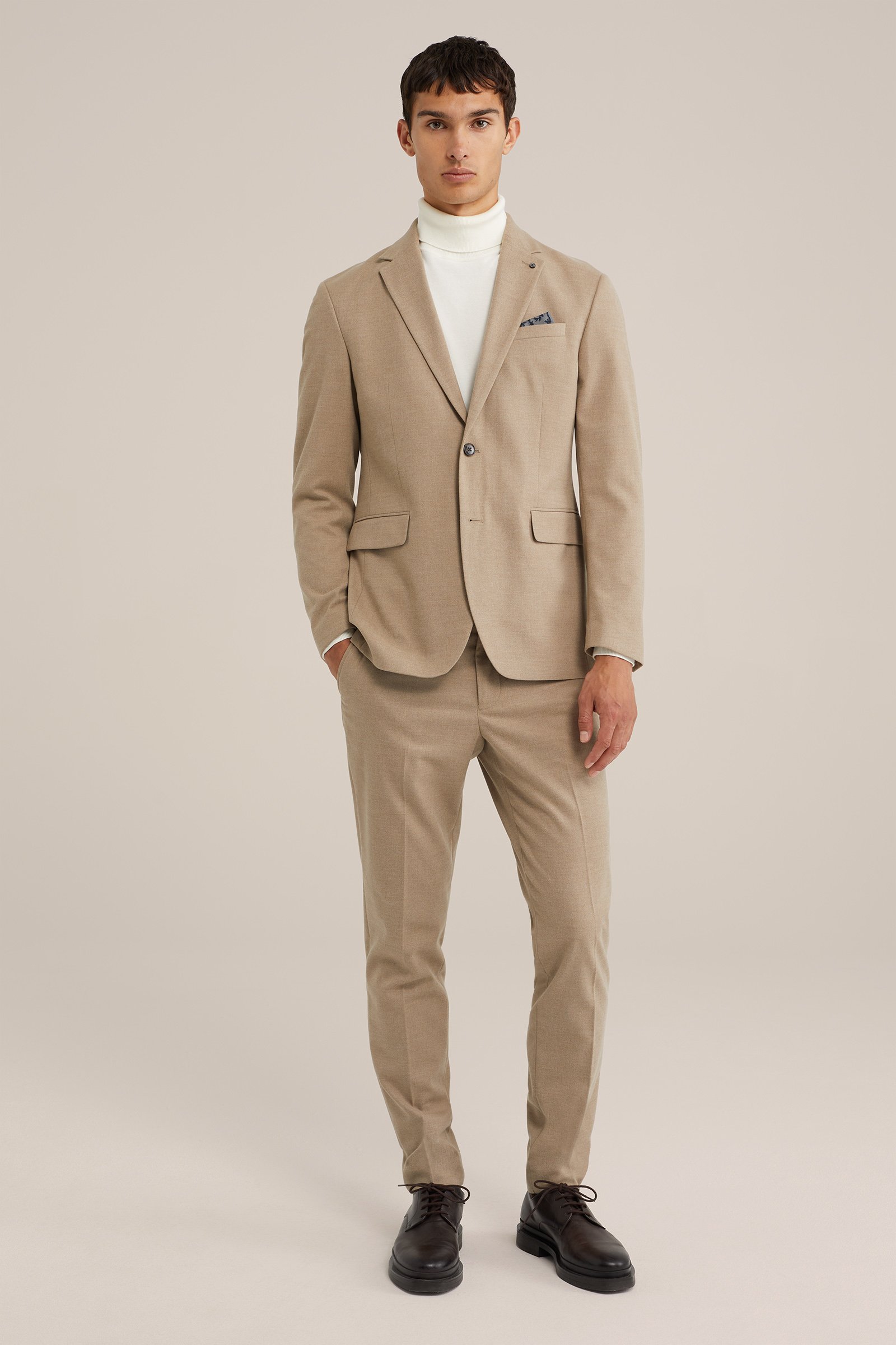 slim fit blazer WE Fashion Beige