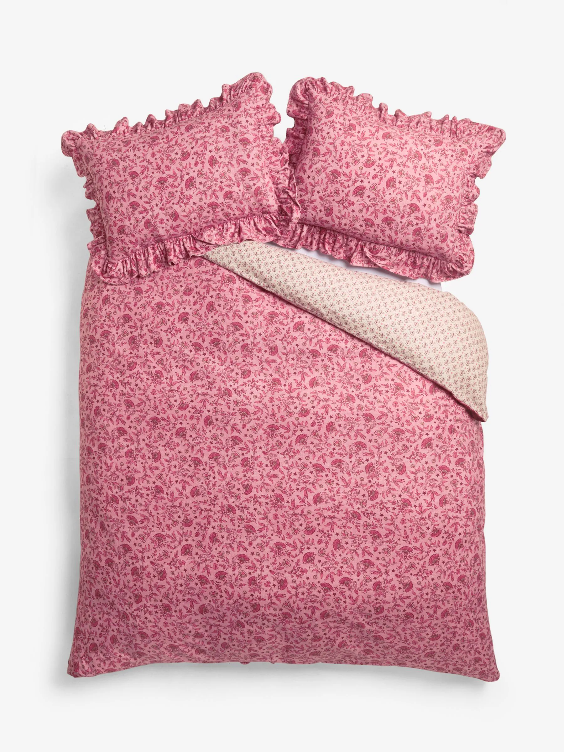 Supersoft 100% Brushed Cotton Frill Duvet Cover and Pillowcase Set