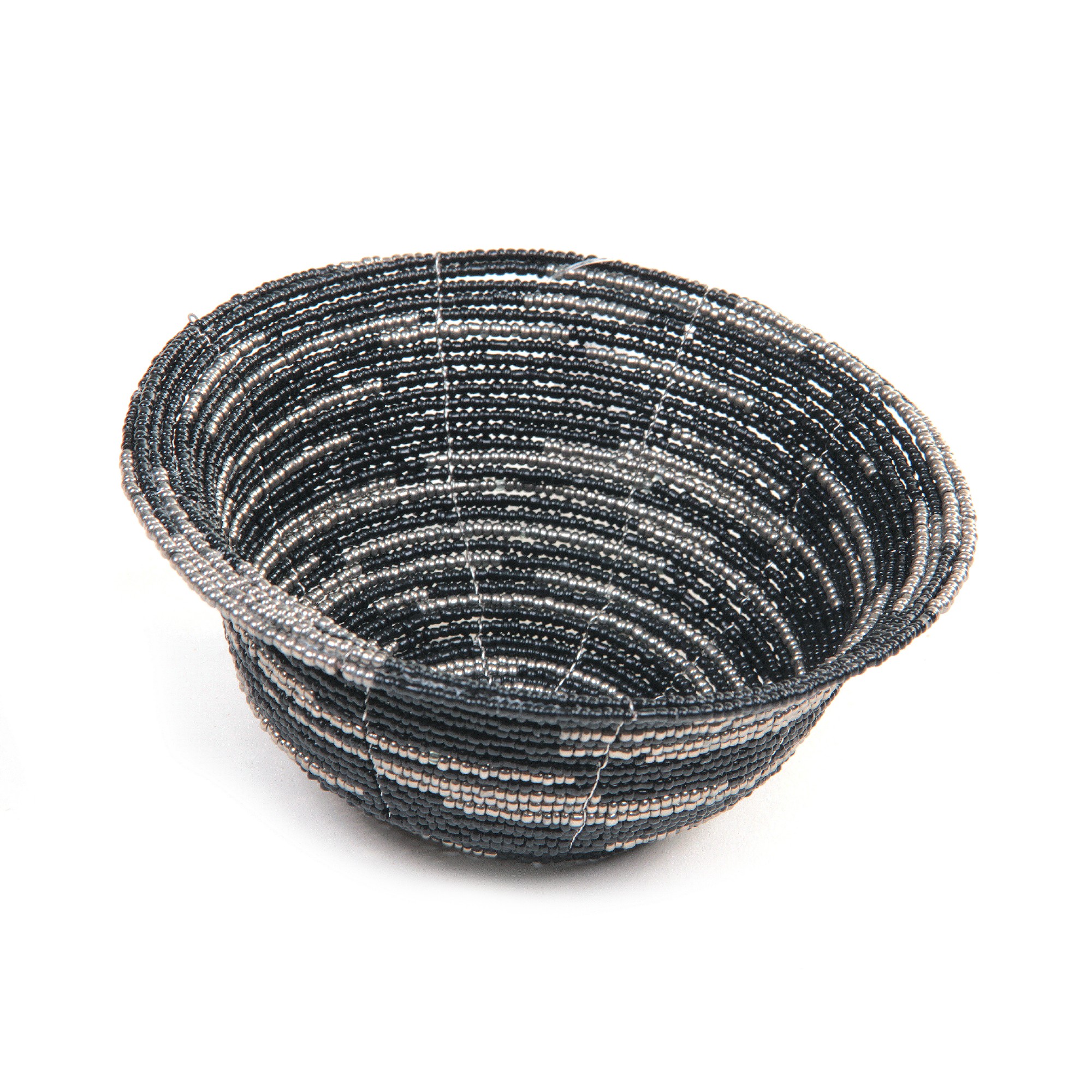 Schale aus Abalonen-Perlen, schwarz, silber, Ø 13 cm, H 6 cm von fischer's lagerhaus