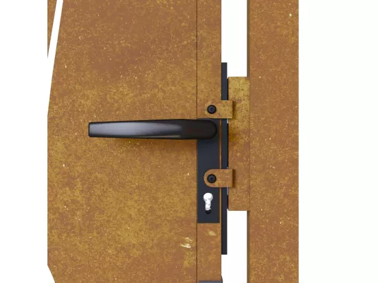 Portail de jardin 105x80 cm acier corten conception d'herbe