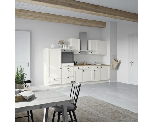 NOBILIA keukenblok met apparatuur Urban 330 cm wit mat voorgemonteerde variant links 4004539012615