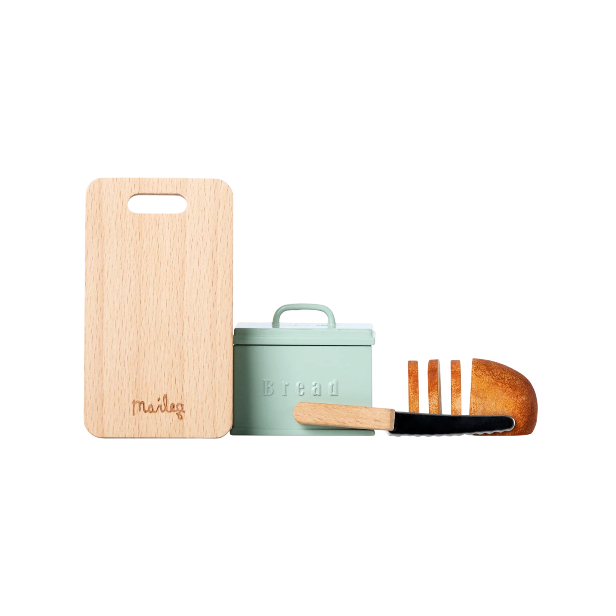 Maileg Miniatur Brot box mit Schneidebrett und Messer