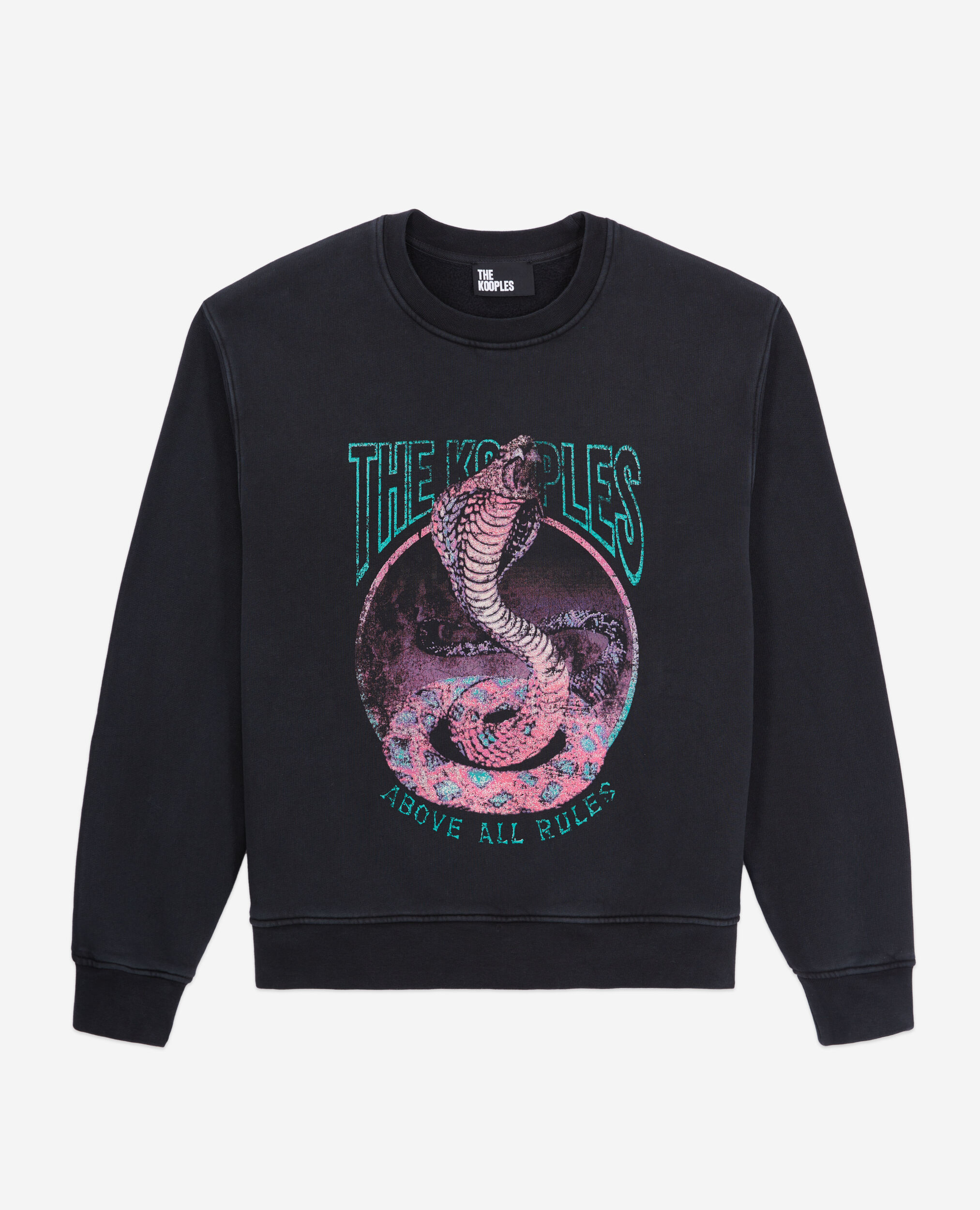 Women's Black sweatshirt with Cobra serigraphy