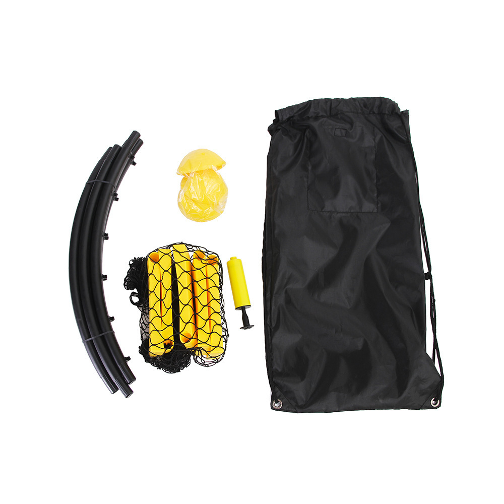 (5-tlg. Set) Spikeball Outdoor Spiel Roundnet Ball Netz Spiel inkl. 3 Bälle   Aufbewahrungstasche - Schwarz / Gelb