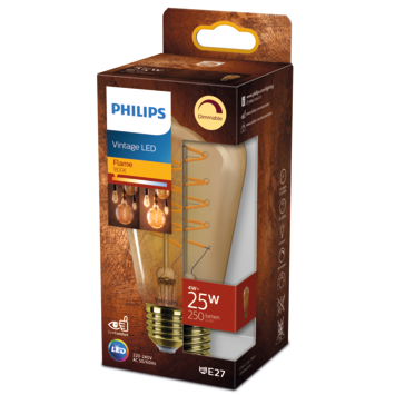Philips LED edison E27 25W filament goud spiraal dimbaar