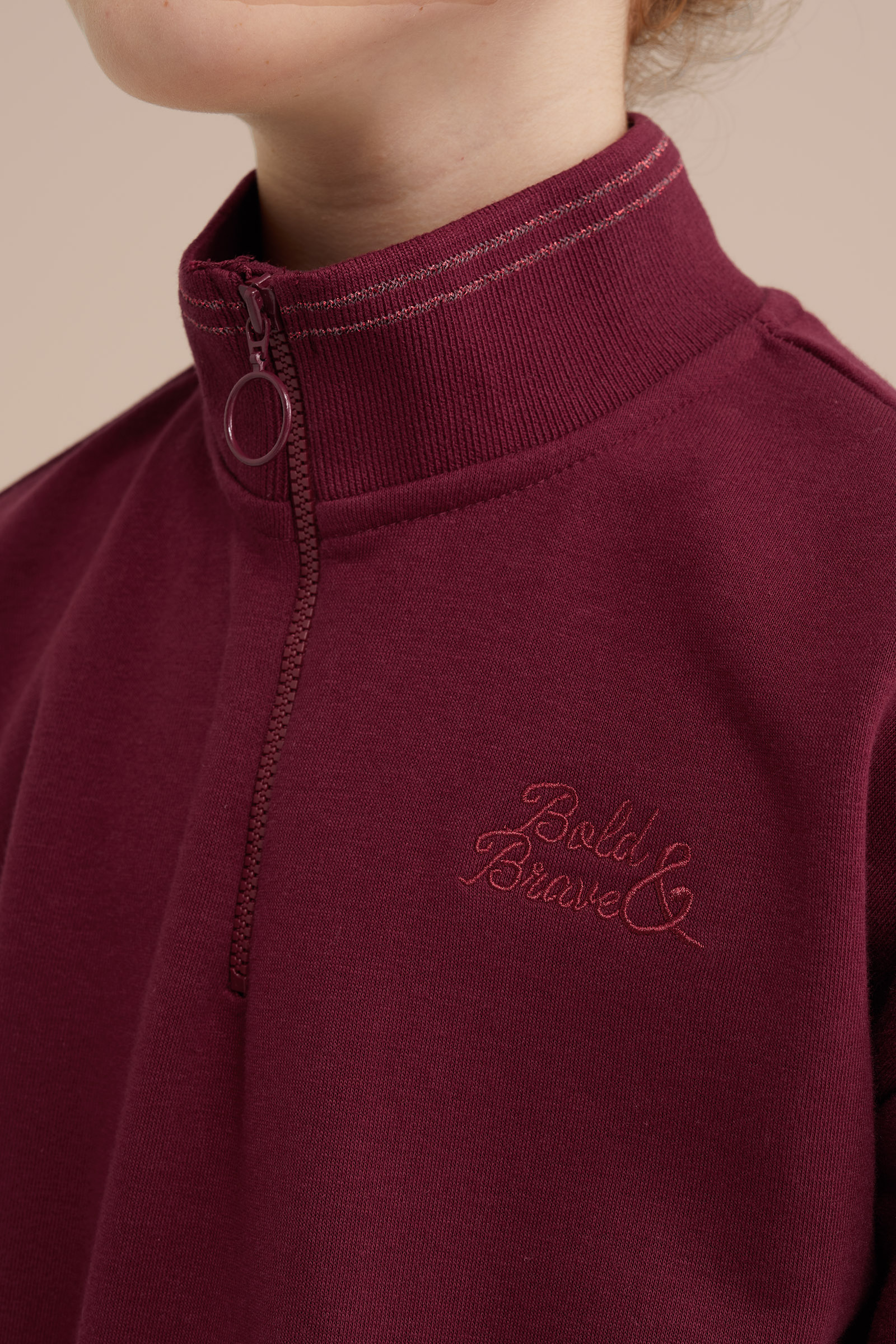 Meisjes jurk met embroidery WE Fashion Bordeauxrood