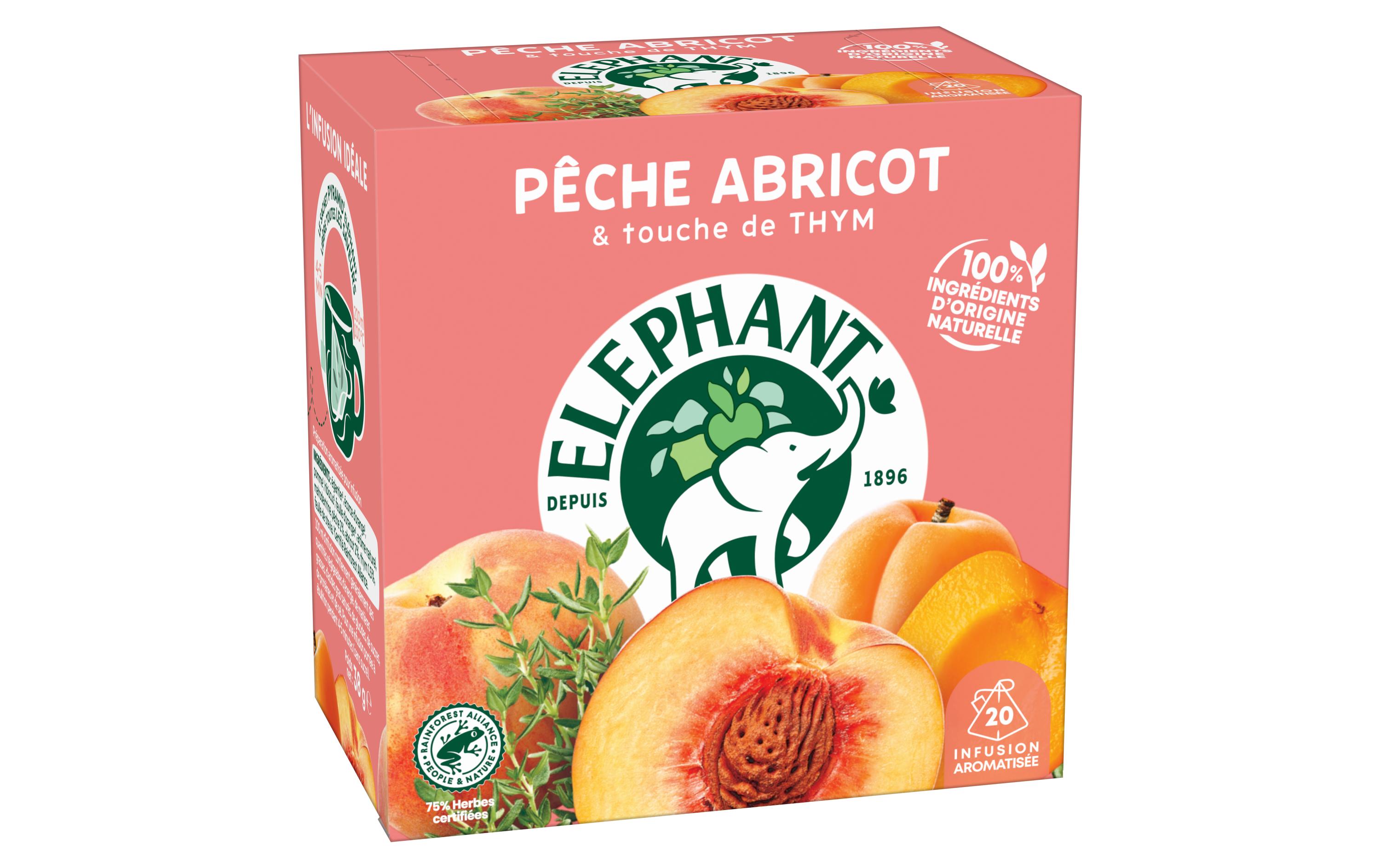 Teebeutel Infusion Péche Abricot 20 StückTee mit Pfirsich und Aprikose