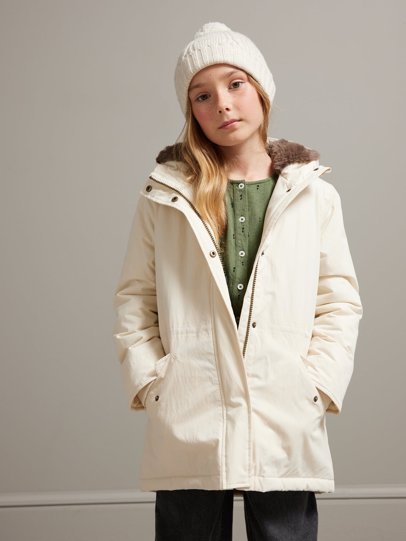 Parka Fille doublée de fausse fourrure