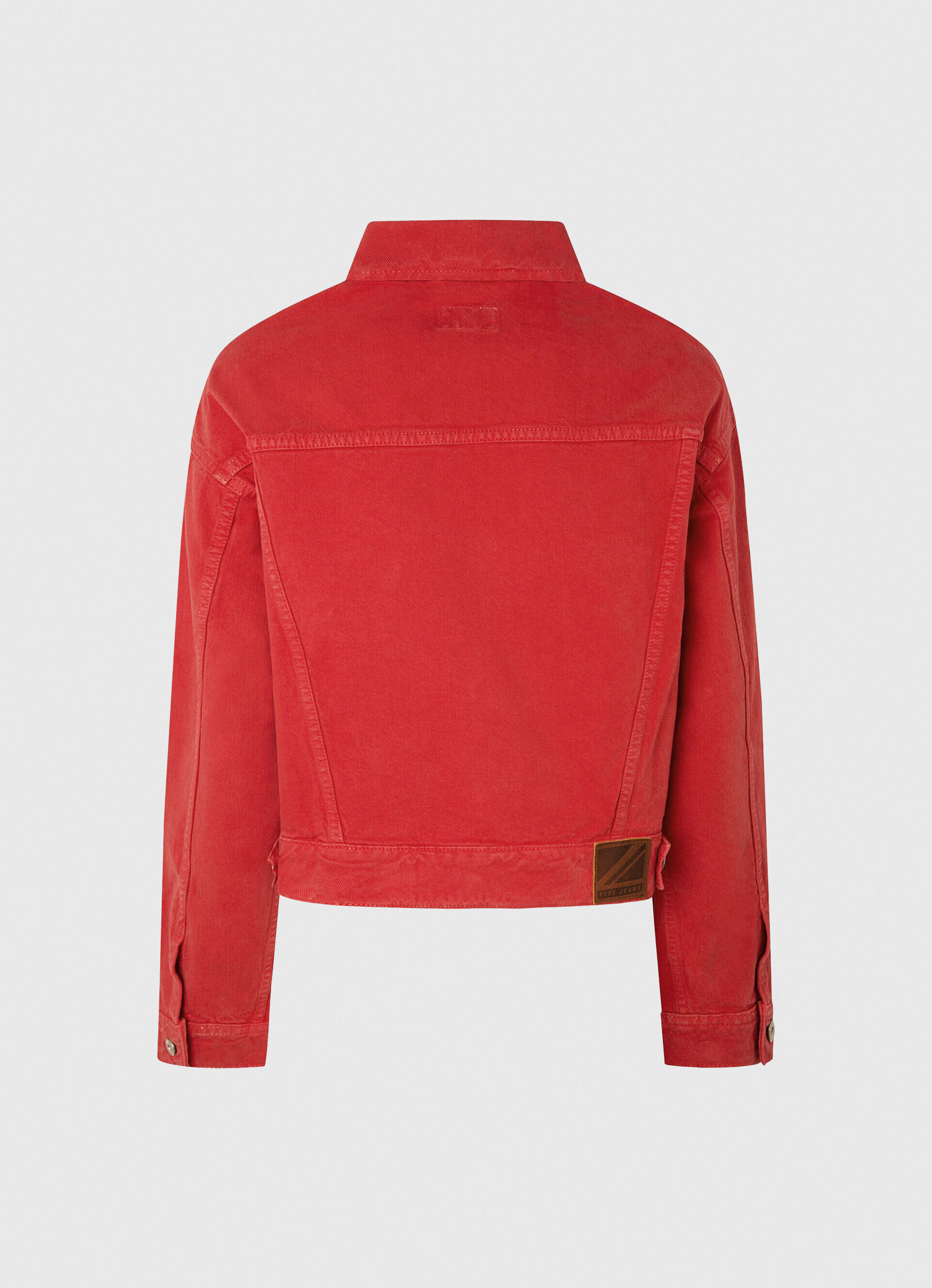 Jaqueta jeans corte regular - vermelho estúdio