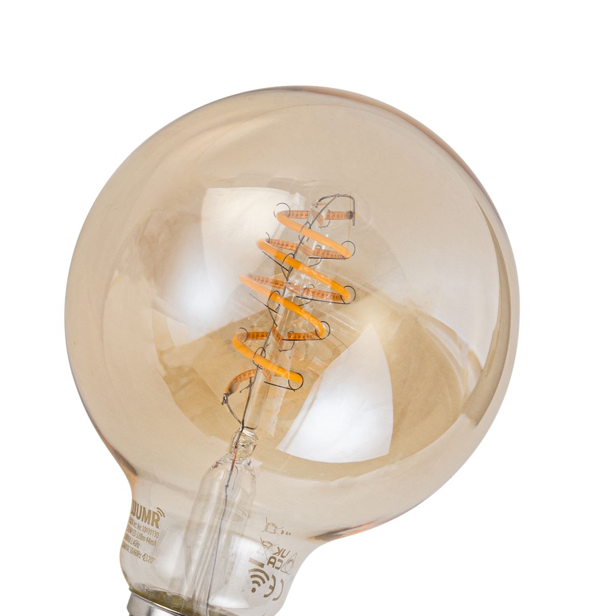 Smart E27 dimbare LED lamp G95 amber 4.9W 320 lm 2500K