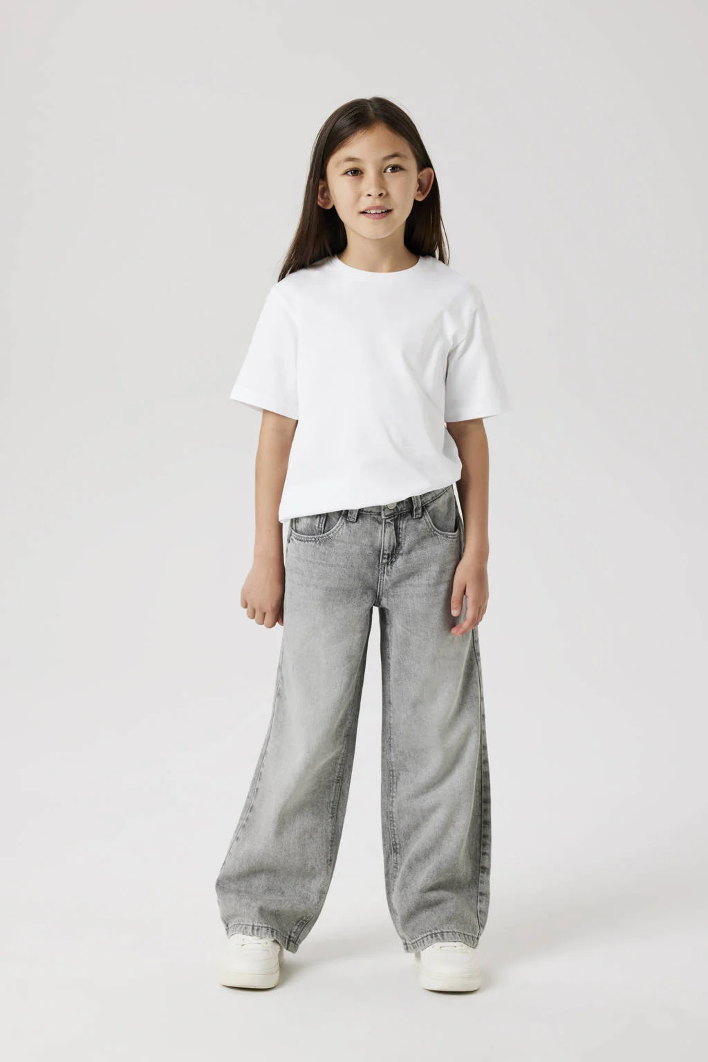 NAME IT wide leg jeans light grey denim