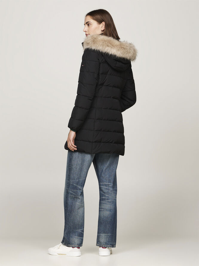 Tommy Hilfiger HERITAGE DOWN TYRA COAT WITH FUR Black
