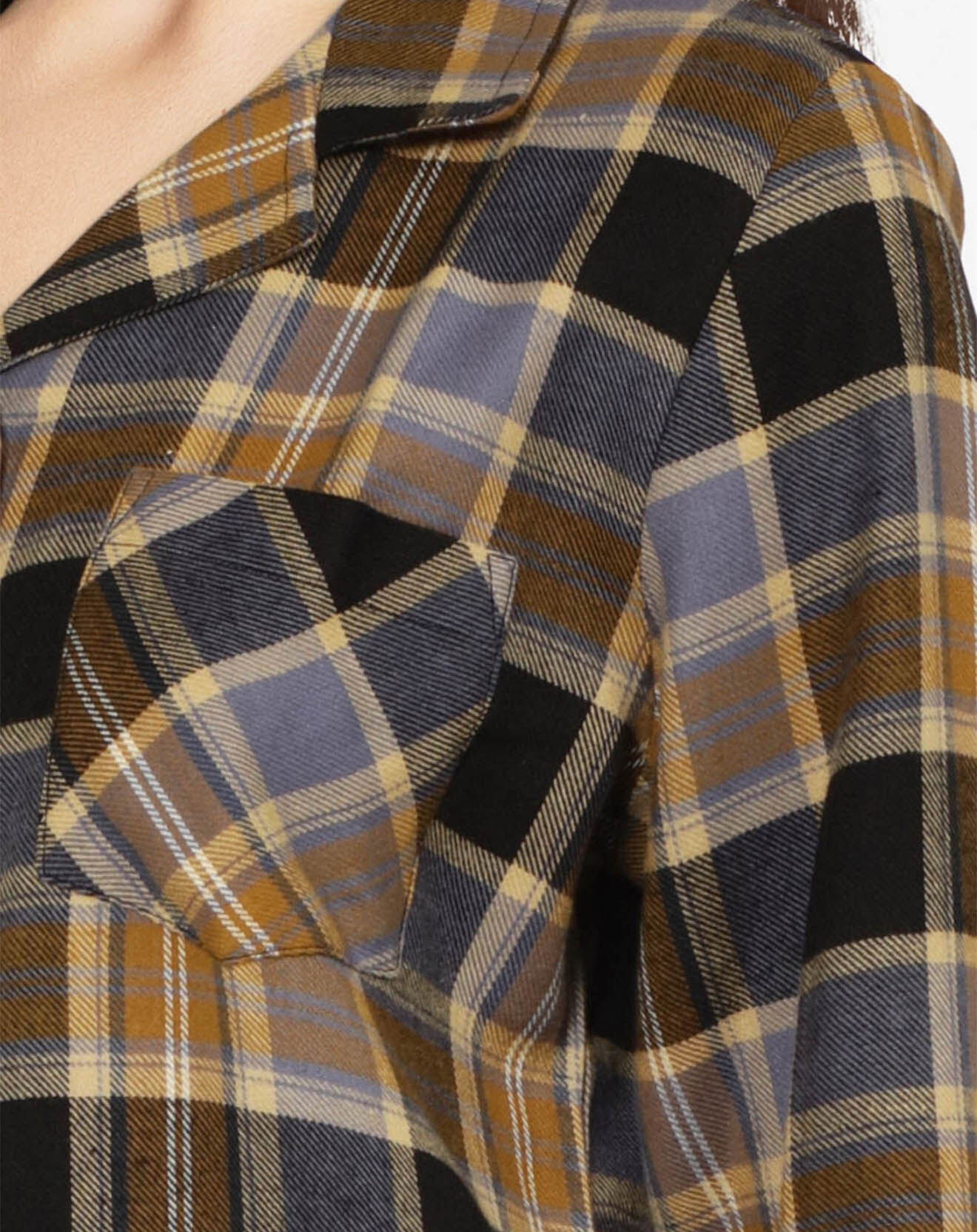 Femilet Chemise de nuit Ecossais imprimée marron/noir