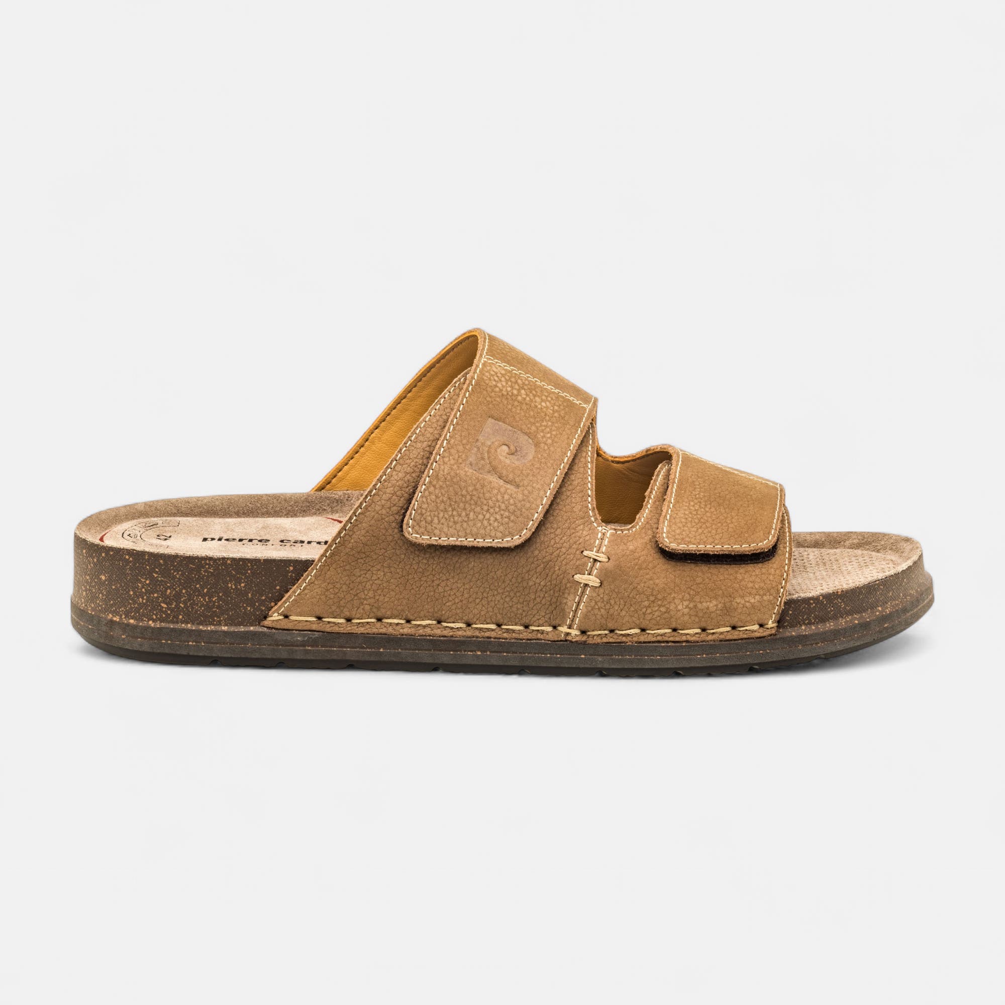 Mules semelle liège Homme en cuir beige