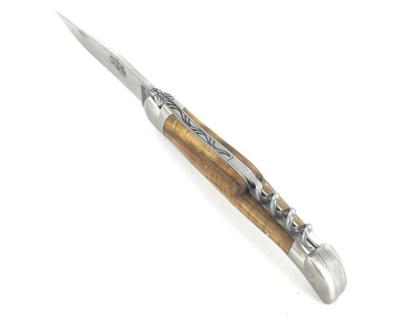 Laguiole Tradition 12 cm - 2 mitres - 2 pièces - Pistachier Couteau de Poche Forge de Laguiole