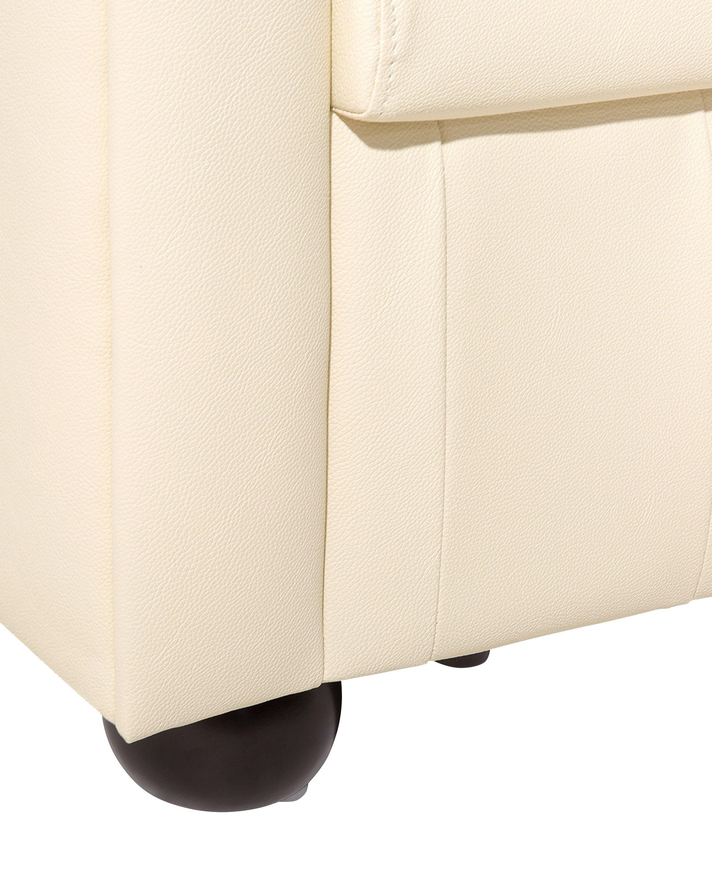 Fauteuil CHESTERFIELD Leer Lichtbeige