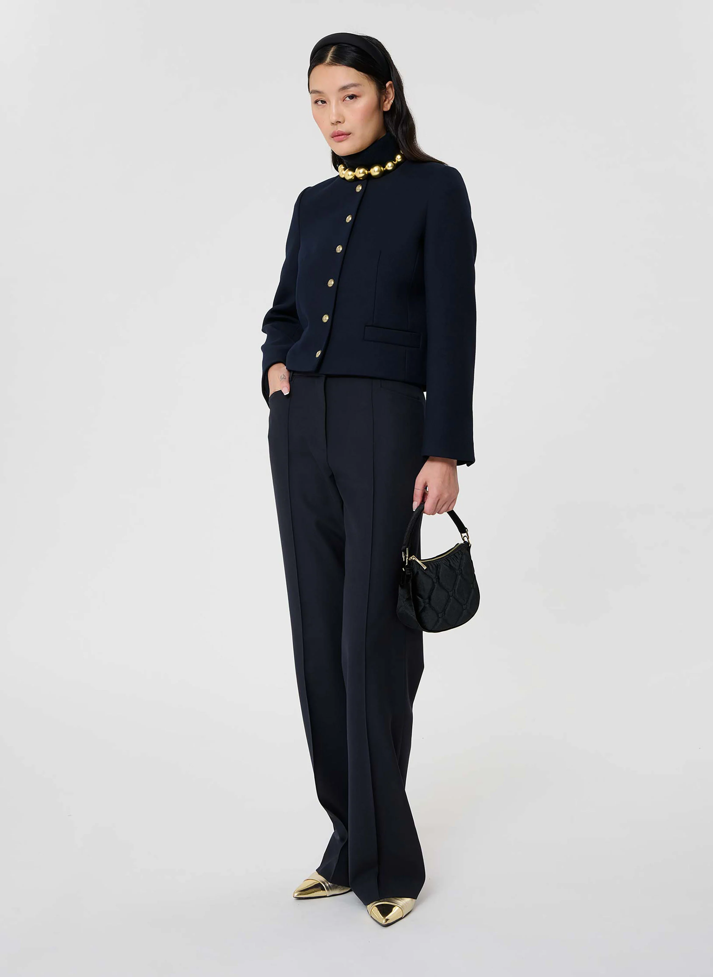 VESNA - Veste col rond| Bleu