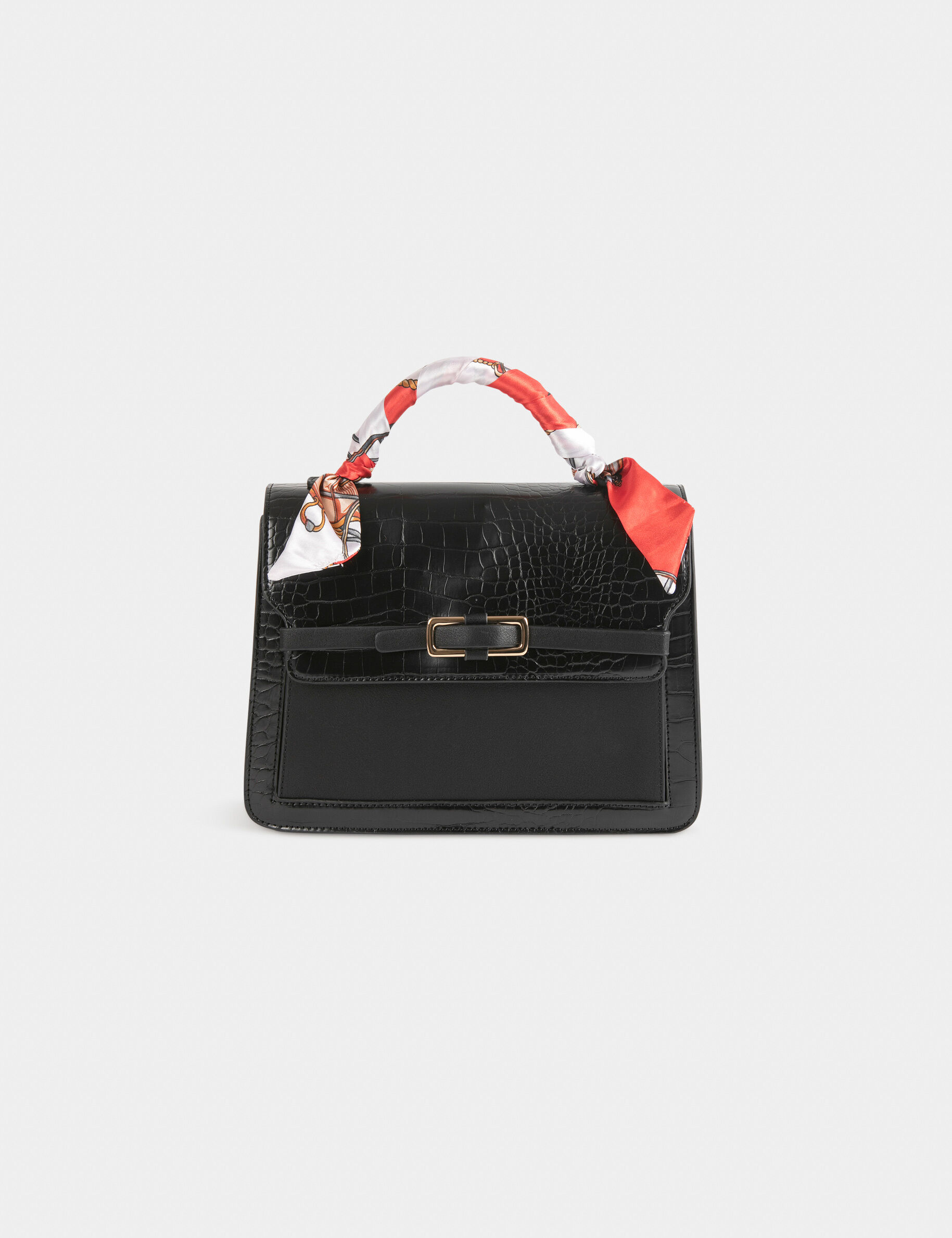 Sac rectangulaire avec foulard noir femme - noir