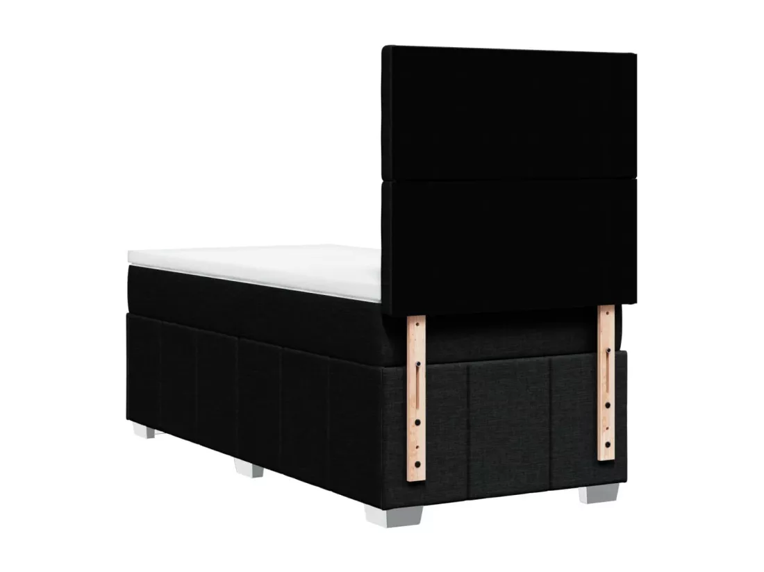 Sommier à lattes de lit avec matelas Noir 90x190 cm Tissu