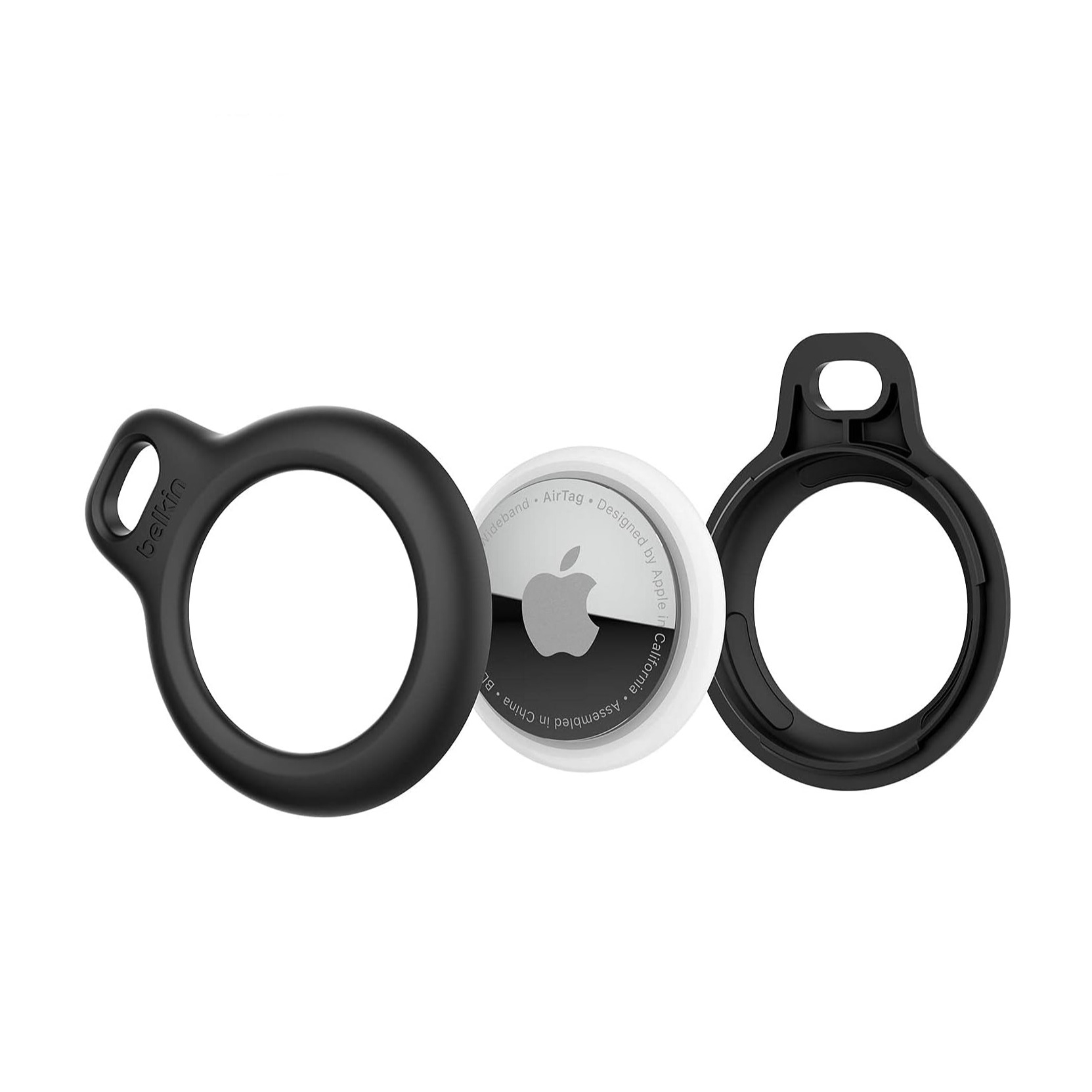 Apple AirTag Anhänger Hardcase Hülle Schlüsselanhänger   Schlüsselring (F8W973BTBLK) - Schwarz