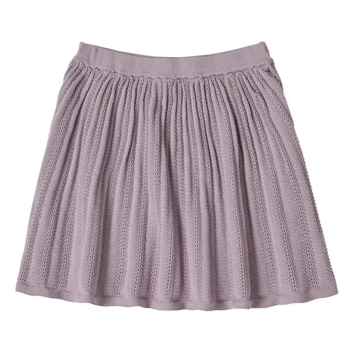 FUB Jupe Maille Extra Fine Pointelle Coton Bio | Mauve